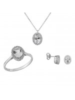 Λευκόχρυσο Σετ 18Κ με μπριγιάν και topaz DSET032332 DSET032332