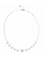 Kολιέ γυναικείο με λευκές πέτρες Guess steel 4G crush JUBN04155JWRHT/U JUBN04155JWRHT/U