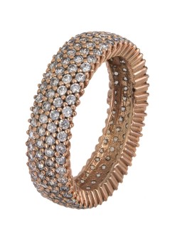 Ροζ gold σειρέ δαχτυλίδι Κ14 με ζιργκόν D022303 D022303
