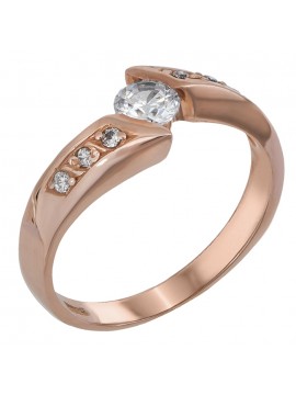 Χρυσό μονόπετρο 14Κ ροζ gold D012813 D012813