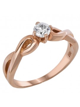 Μονόπετρο δαχτυλίδι ροζ gold K14 D018524 D018524