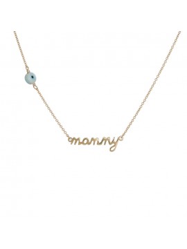 Χρυσό κολιέ mommy 14 Καρατίων με ματάκι D023851 D023851