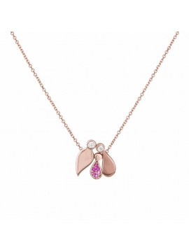 Γυναικείο ροζ gold 14Κ κολιέ με οικογένεια drops D032119 D032119