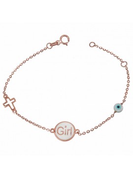 Βραχιόλι παιδικό από ροζ χρυσό 14Κ Girl D033519 D033519