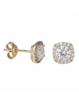 Γυναικεία σκουλαρίκια από χρυσό 14Κ Square rosette D033905 D033905