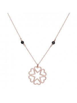 Κολιέ ροζ gold 14Κ γυναικείο Star of Love D035611 D035611