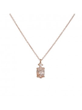 Κολιέ γυναικείο morganite από ροζ χρυσό 18Κ D036112 D036112