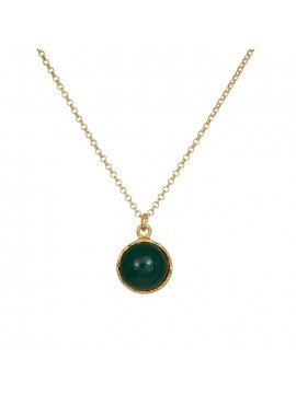 Γυναικείο επίχρυσο 925 κολιέ Green Agate D037460 D037460