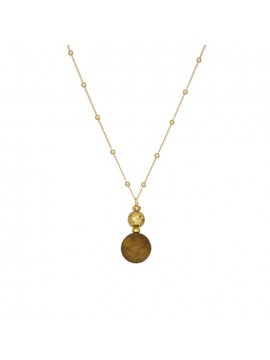 Επίχρυσο γυναικείο κολιέ 925 Tiger Eye and Lava D038043 D038043