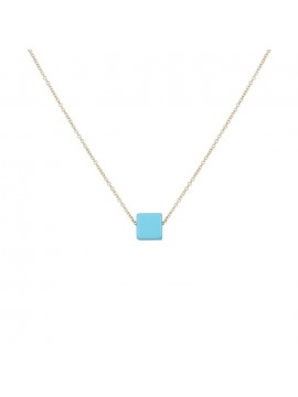 Γυναικείο κολιέ χρυσό 9Κ Turquoise Cube D038765 D038765