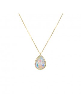 Γυναικείο επίχρυσο κολιέ 925 white drop D040371 D040371