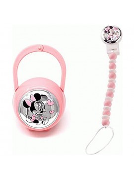 Θήκη και πιπιλοπιάστρα Disney Minnie σε ροζ χρώμα VL/D369-RA VL/D369-RA