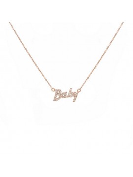 Γυναικείο κολιέ ροζ gold 14Κ Baby με ζιργκόν D041588 D041588