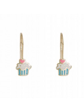 Χρυσά παιδικά σκουλαρίκια 9Κ cupcakes D043257 D043257