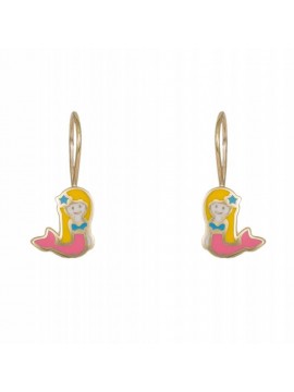 Χρυσά παιδικά σκουλαρίκια 14Κ Mermaid D043263 D043263