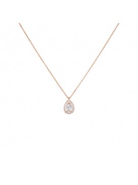 Ροζ gold κολιέ 14Κ ροζέτα δάκρυ D044844 D044844