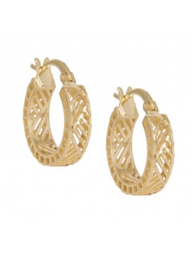 Γυναικείοι κρίκοι 14Κ διάτρητοι laser cut D045375 D045375