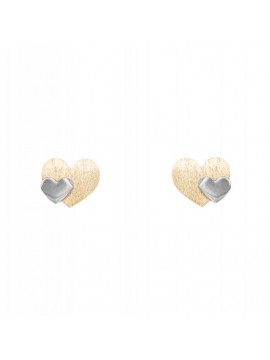 Παιδικά σκουλαρίκια σε διχρωμία 9Κ double hearts D046027 D046027