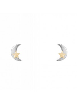 Παιδικά σκουλαρίκια σε διχρωμία 14Κ Moon and star D046030 D046030