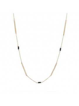 Γυναικείο κολιέ black spinel από χρυσό 9Κ με πλακετάκια D046298 D046298