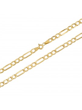 Αλυσίδα λαιμού λουστρέ από χρυσό 14Κ figaro D054044 D054044