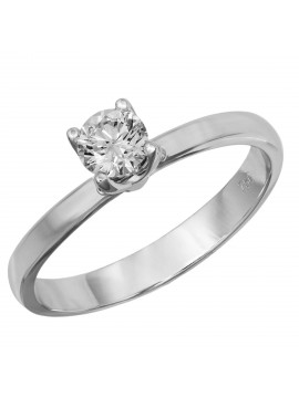 Μονόπετρο δαχτυλίδι από Λευκόχρυσο 18Κ με IGI Diamond D054872 D054872