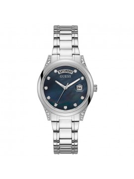 Γυναικείο ρολόι Guess Aura Silver Bracelet με ζιργκόν GW0047L1 GW0047L1