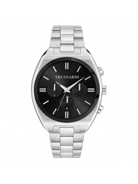Ρολόι ανδρικό Trussardi Metropolitan Stainless Steel με μαύρο καντράν R2453159002 R2453159002