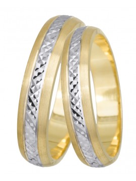 Χρυσό λευκόχρυσο σετ βέρες 14Κ DBRS0197 DBRS0197
