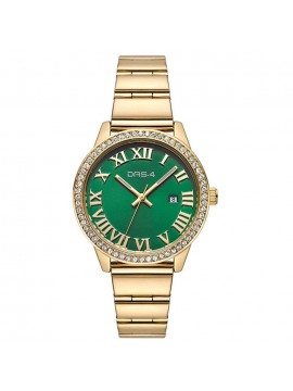 Γυναικείο ρολόι DAS4 gold Bracelet με πράσινο καντράν 2031100942 2031100942