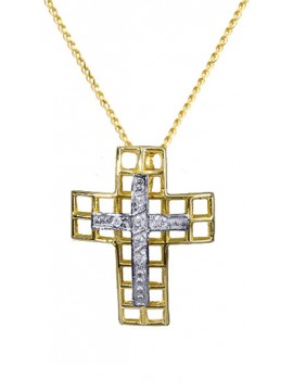 Γυναικείος 14K σταυρός D008797C D008797C