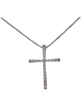 Γυναικείος σταυρός 18Κ με brilliants D012086 D012086