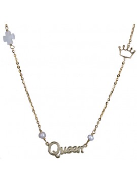 Κολιέ χρυσό 14Κ σχέδιο Queen D012466 D012466