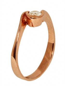 Ροζ gold χειροποίητο μονόπετρο 14Κ D012808 D012808