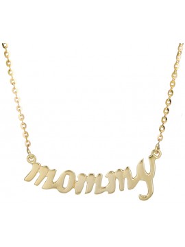 Χειροποίητο κολιέ mommy χρυσό 9 Καρατίων D017781 D017781
