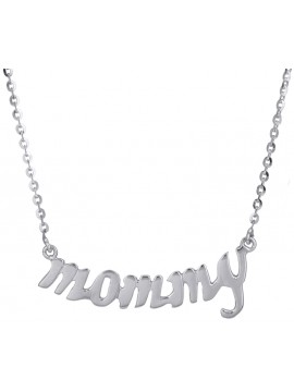 Λευκόχρυσο κολιέ mommy λουστρέ 9 Καρατίων D020523 D020523