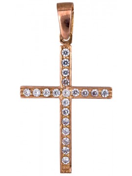 Ροζ gold σταυρός 14 καρατίων D021303 D021303