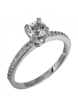 Μονόπετρο δαχτυλίδι με topaz πέτρα Κ14 D025750 D025750