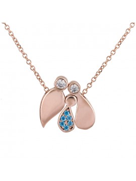 Κολιέ ροζ gold 14Κ οικογένεια drops με αγοράκι D027890 D027890