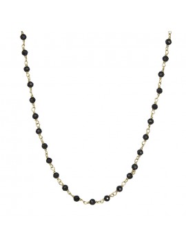 Χρυσό κολιέ ροζάριο 14Κ με μαύρο spinel D030856 D030856