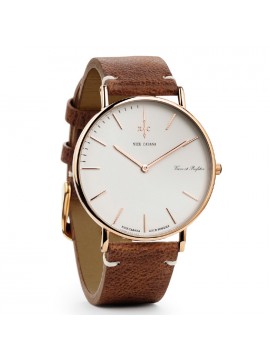 Ρολόι Nick Cabana Boheme Rose Gold Brown Leather Strap NC002 NC002