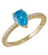 Χρυσό γυναικείο δαχτυλίδι 14Κ με Aqua Blue πέτρα δάκρυ D039051 D039051