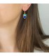 Γυναικεία επίχρυσο σκουλαρίκια 925 Tyrquoise and Lapis stones D042019 D042019
