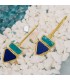 Γυναικεία επίχρυσο σκουλαρίκια 925 Tyrquoise and Lapis stones D042019 D042019