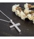 Σταυρός γυναικείος 14Κ ματ με αλυσίδα D046445C D046445C
