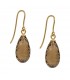 Χρυσά κρεμαστά σκουλαρίκια 14Κ με Smoked Drop Quartz D054319 D054319