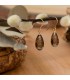 Χρυσά κρεμαστά σκουλαρίκια 14Κ με Smoked Drop Quartz D054319 D054319