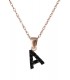Ροζ gold μονόγραμμα Α με καδένα D017953 D017953