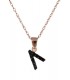 Ροζ gold μονόγραμμα Λ με καδένα D017959 D017959