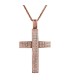 Ροζ gold πετράτος σταυρός με αλυσίδα 14Κ D024565C D024565C